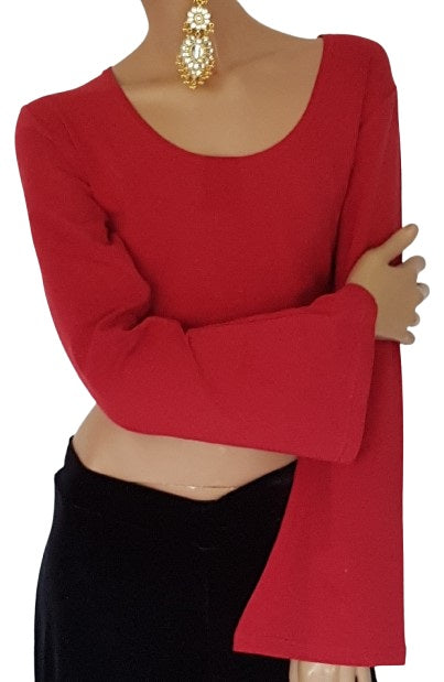 Buikdans top in bordeaux rood