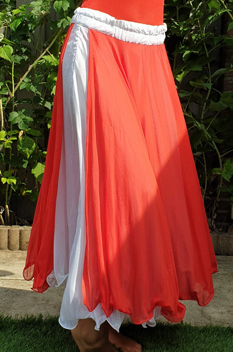 Rok rood/wit in 2 lagen