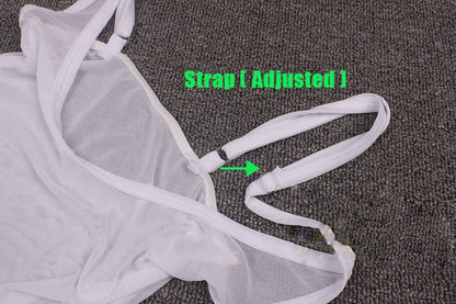 Dans body netstof mesh - zwart