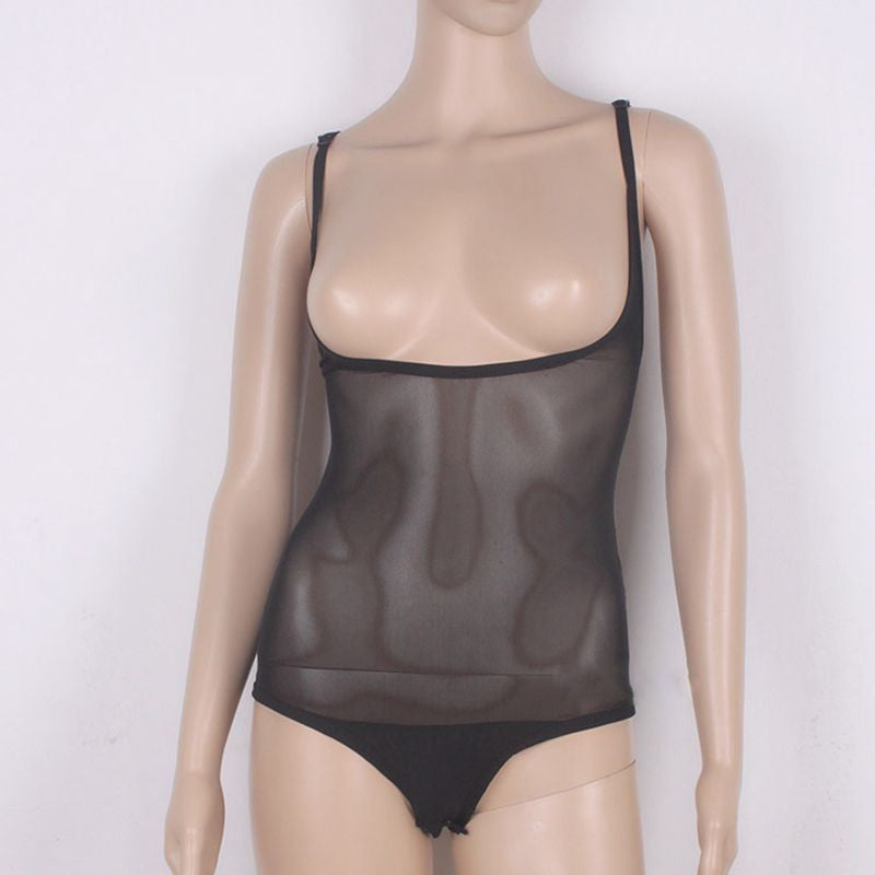 Dans body netstof mesh - zwart