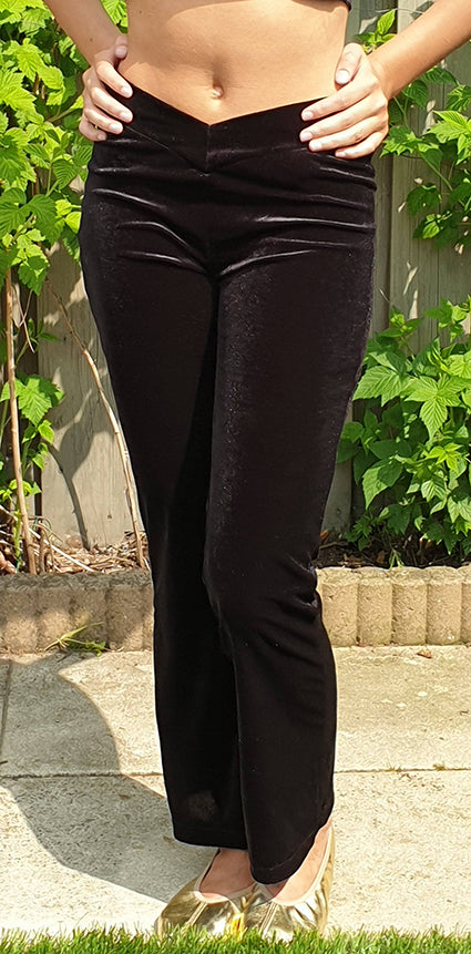 Fluwelen broek in zwart