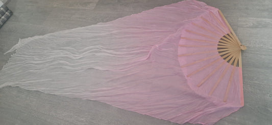 Zijden sluierwaaier / Fan-sluier voor de rechterhand, per stuk.