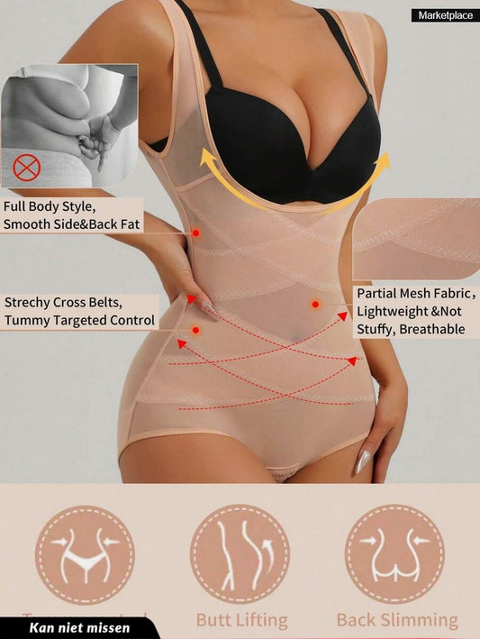 Dans body - Figuurvormende body in beige