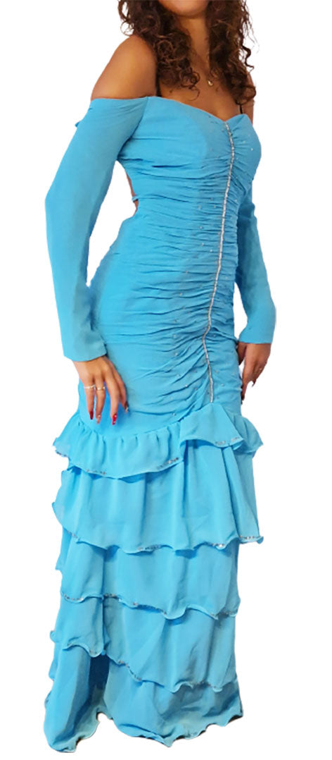 Turquoise buikdans of gala jurk.