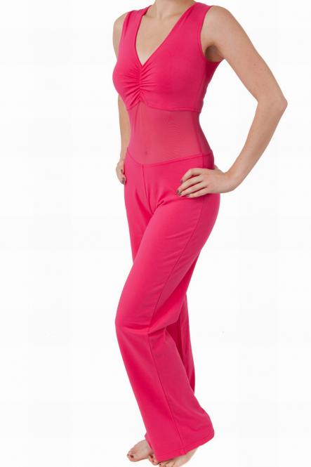 Catsuit fuchsia van Sakkara zonder mouw, alleen maat 3XL