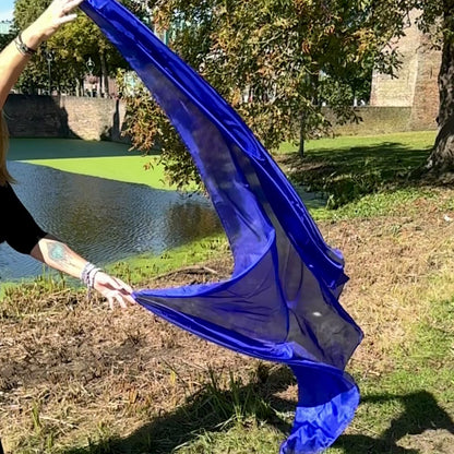 Zijden sluier in blauw 100% zijde