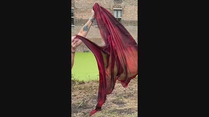 Zijde sluier tie dye zwart rood