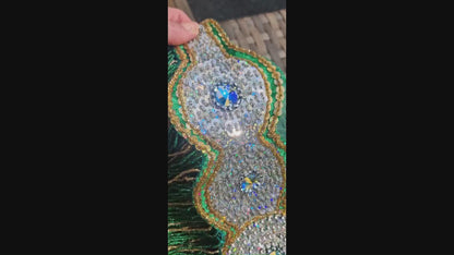 Buikdanskostuum groen - Belt en BH, met sieraden