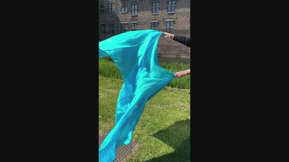Zijden sluier in turquoise 100% zijde