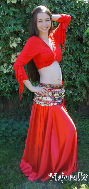 Leuke bind top met vlindermouwtje in rood