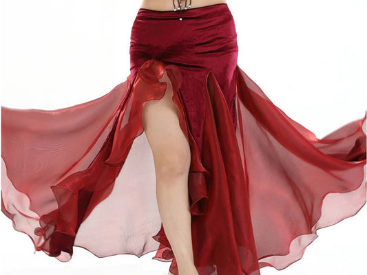 Strakke Mermaid buikdans rok bordeaux