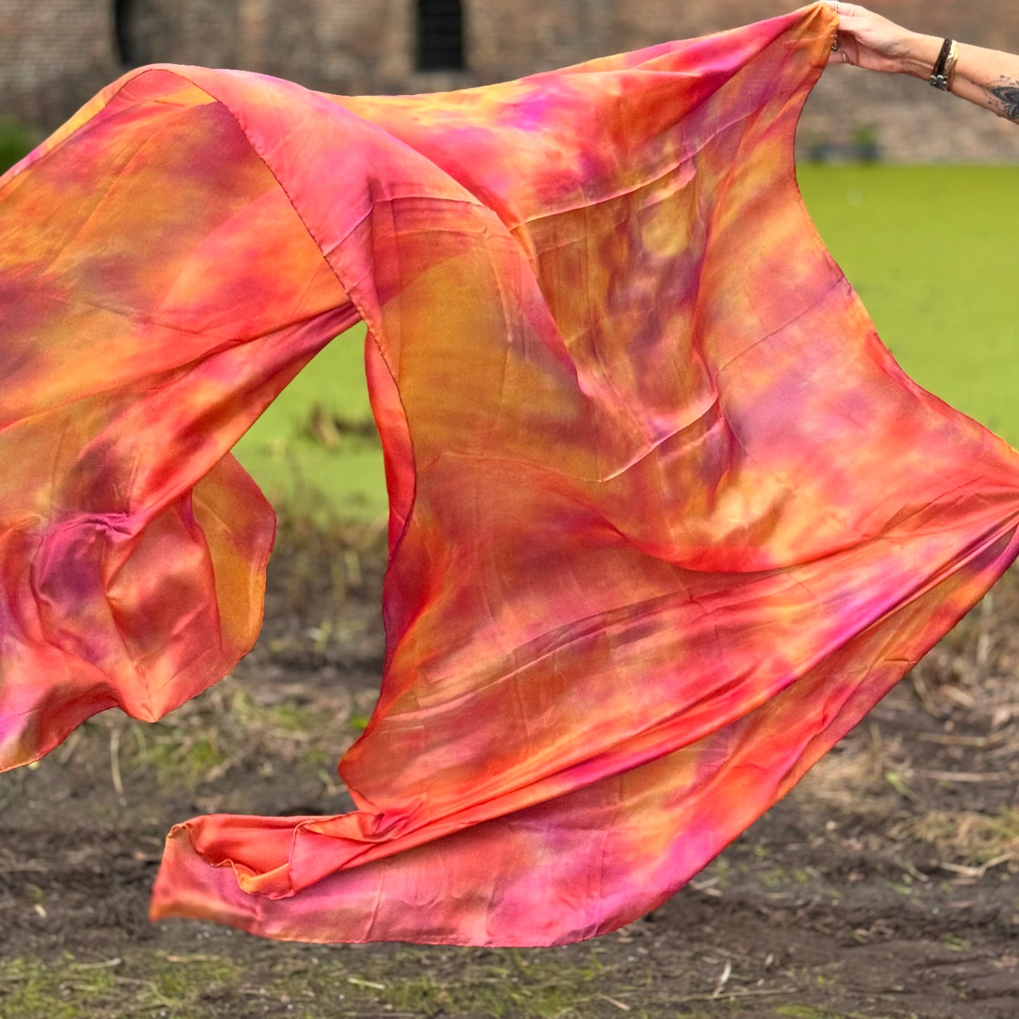 Zijde sluier tie dye koper