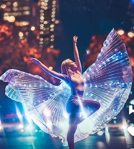 Isis Wings organza met witte led lights