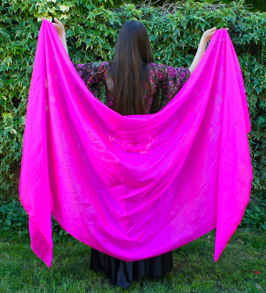 Zijden sluier in fuchsia 100% zijde