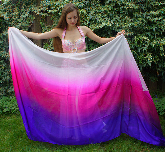 Zijden sluier in wit paars fuchsia